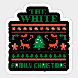 Family Christmas - Groovy Christmas WHITE family, Family Christmas T-shirt, Pjama T-shirt Sticker